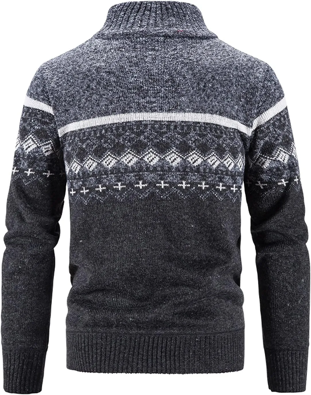 BIFUTON Mens Cardigan Sweater,Men's Soft Cardigan Sweater Graphic Knitted Outerwear Fall Winter Stand Collar Work Thick Coats
