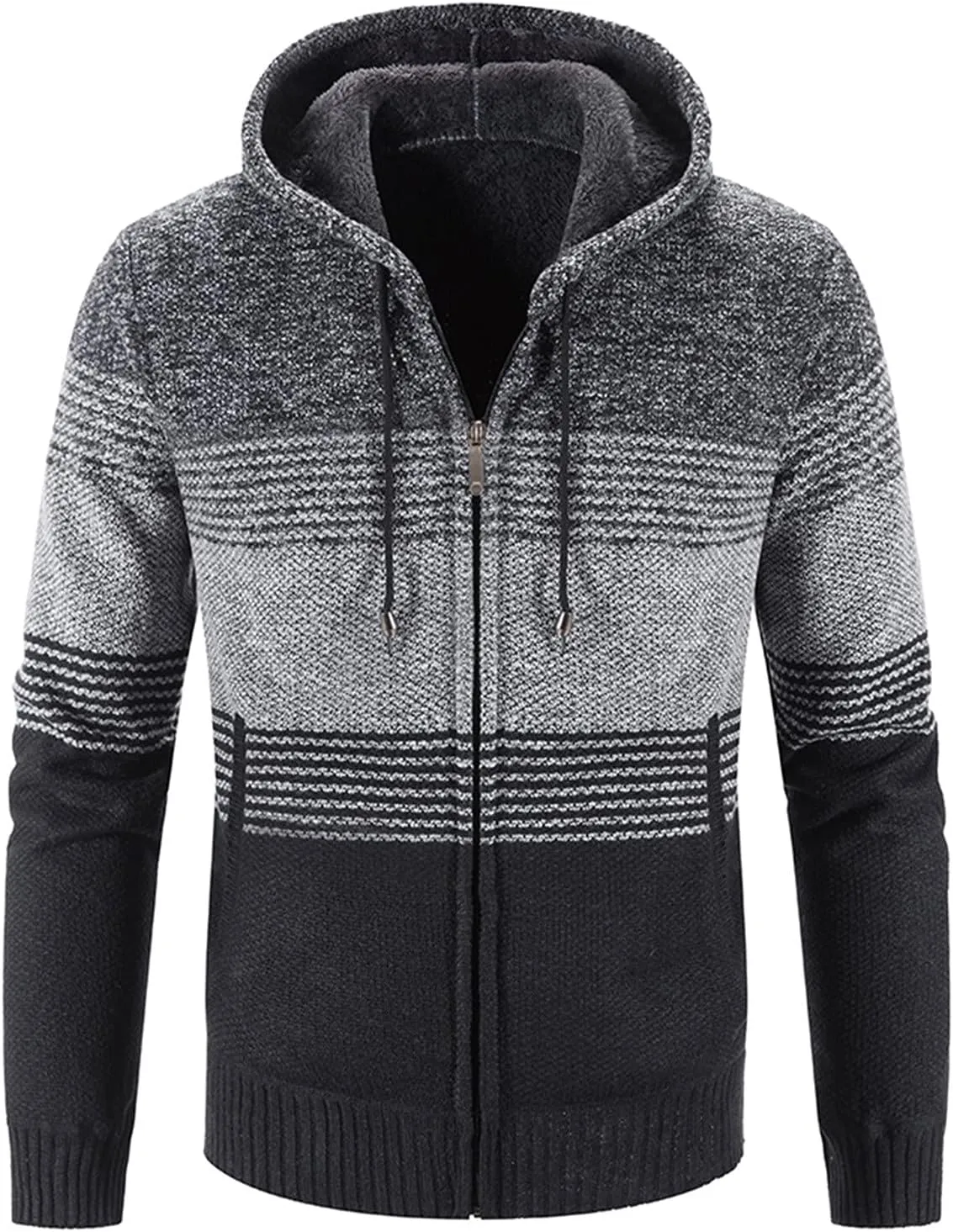 BIFUTON Mens Cardigan Sweater,Men's Soft Cardigan Sweater Graphic Knitted Outerwear Fall Winter Stand Collar Work Thick Coats