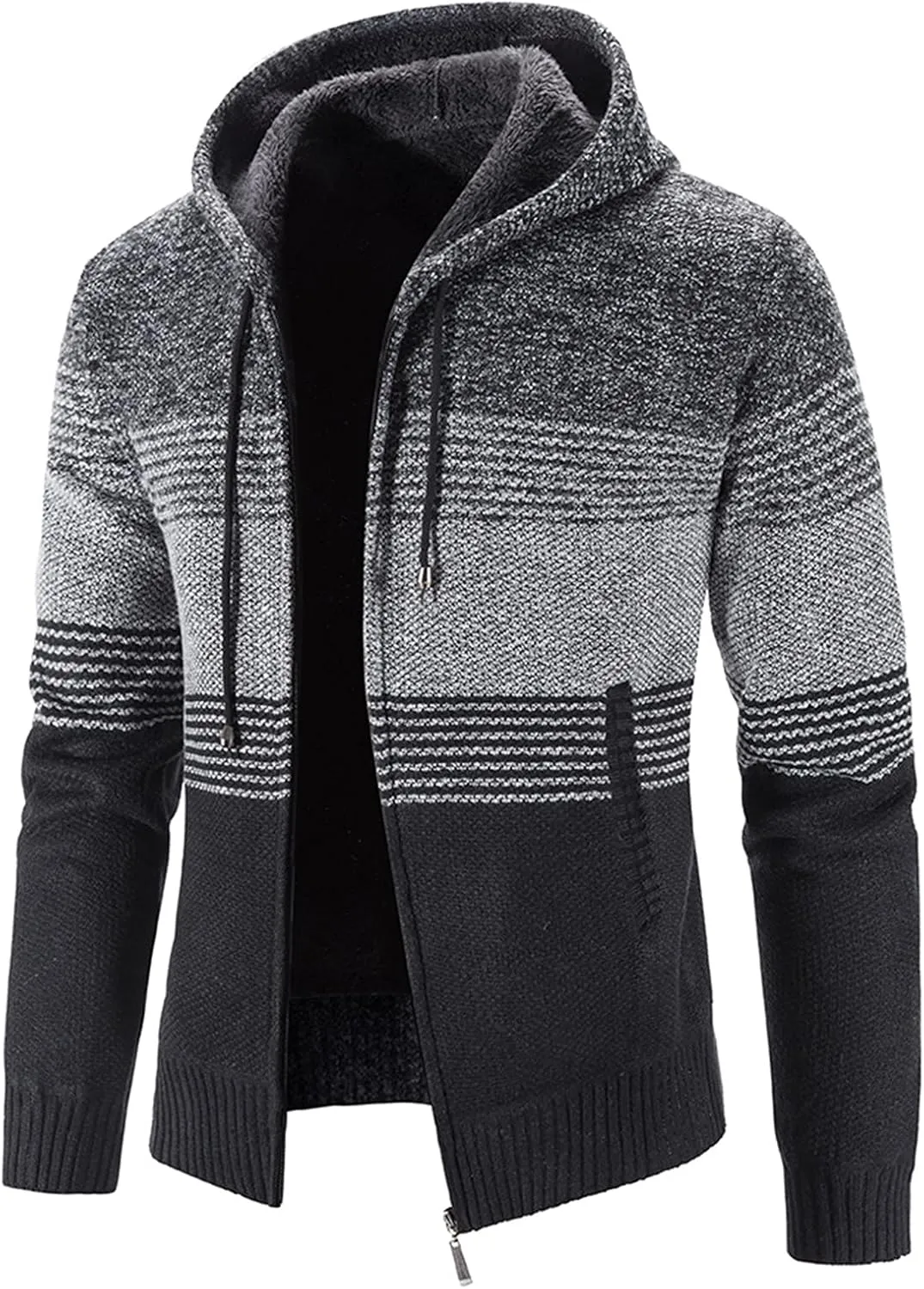 BIFUTON Mens Cardigan Sweater,Men's Soft Cardigan Sweater Graphic Knitted Outerwear Fall Winter Stand Collar Work Thick Coats