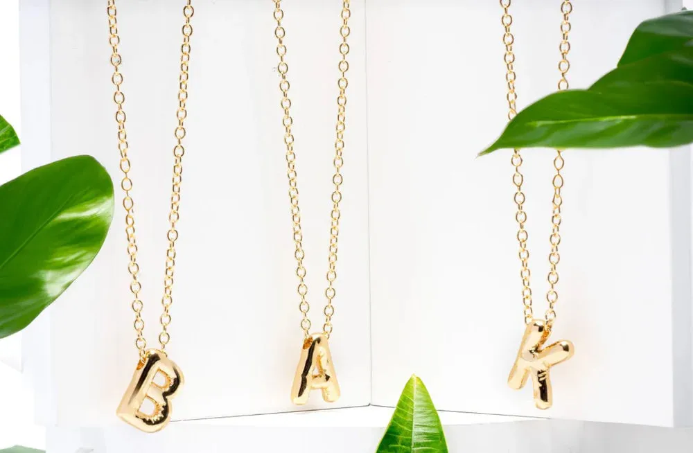 CAI Gold Chunky Bold Letter Initial Neclace