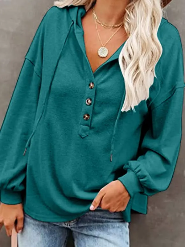 Casual v-neck hoodie cardigan