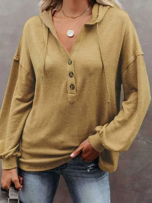 Casual v-neck hoodie cardigan