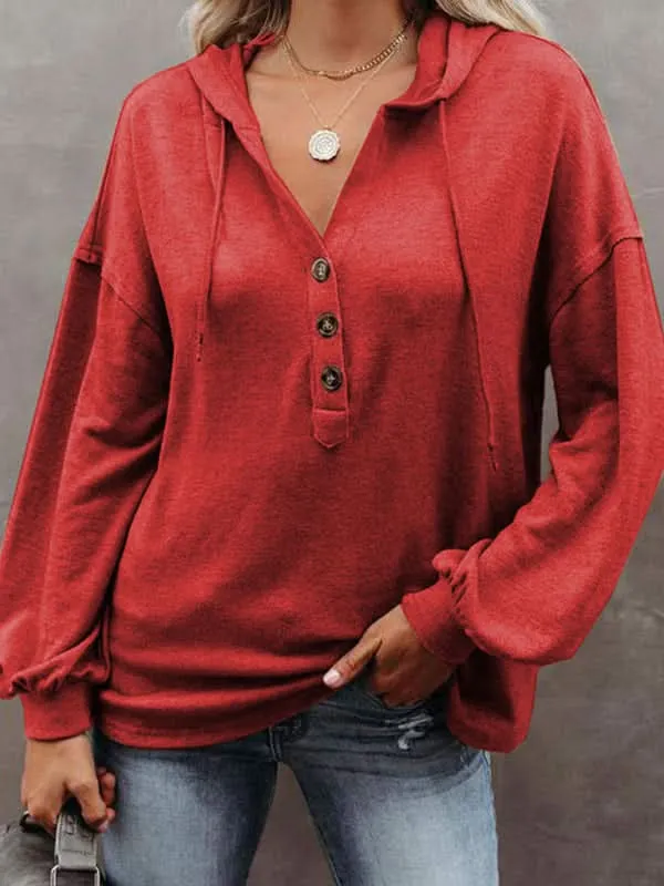 Casual v-neck hoodie cardigan