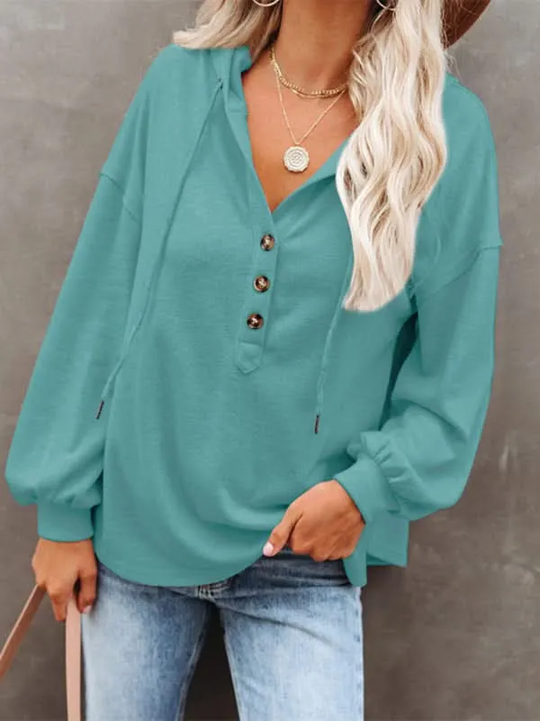 Casual v-neck hoodie cardigan