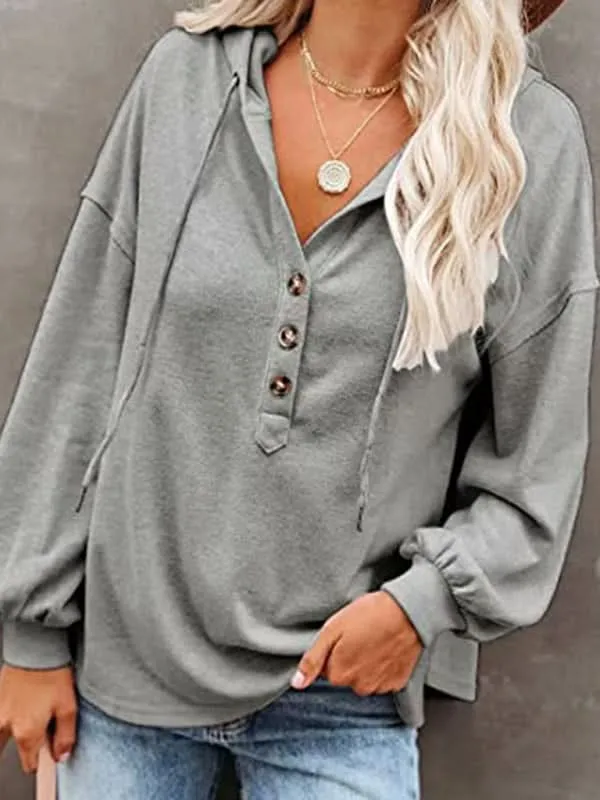 Casual v-neck hoodie cardigan