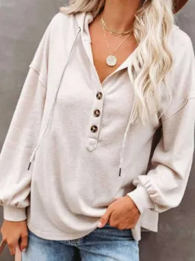 Casual v-neck hoodie cardigan