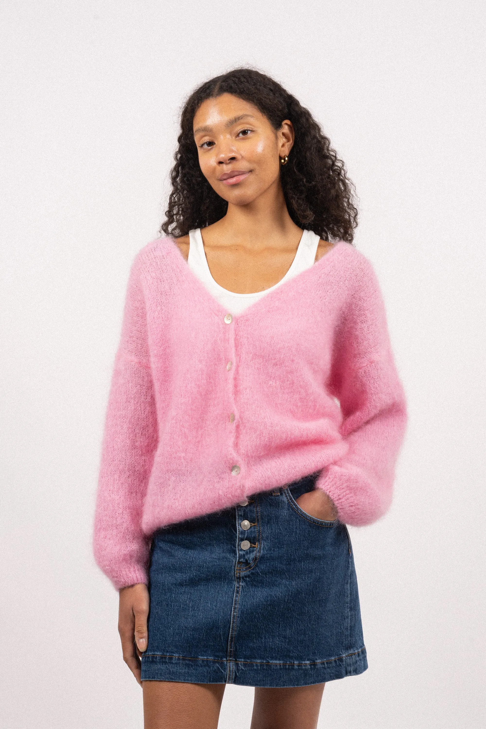 Cornelia Ls Cardigan - Soft Berry