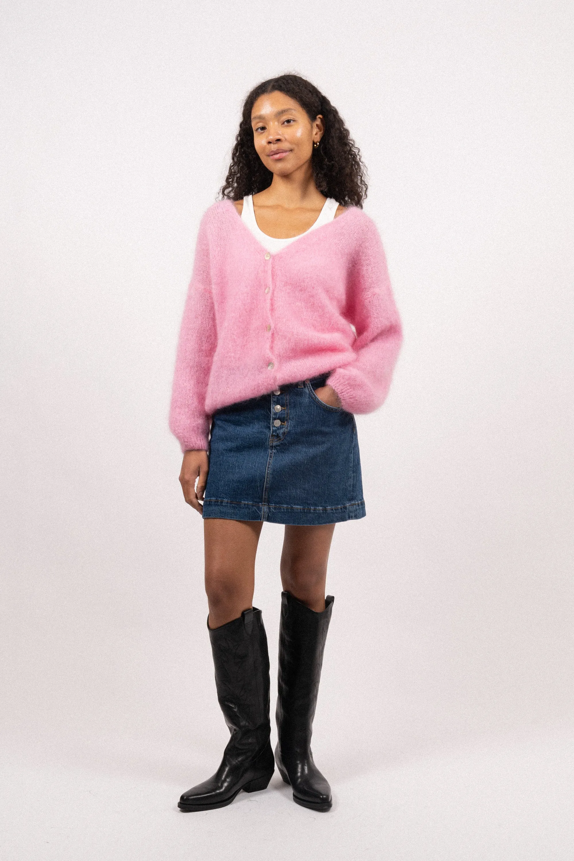 Cornelia Ls Cardigan - Soft Berry