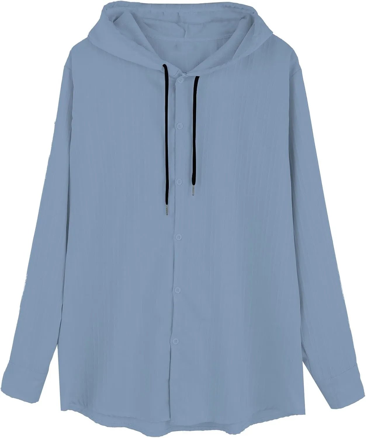 Cotton Linen Hoodies for Men Casual Long Sleeve Lightweight Breathable Button Down Hooded Sweatshirts Beach Yoga Tops