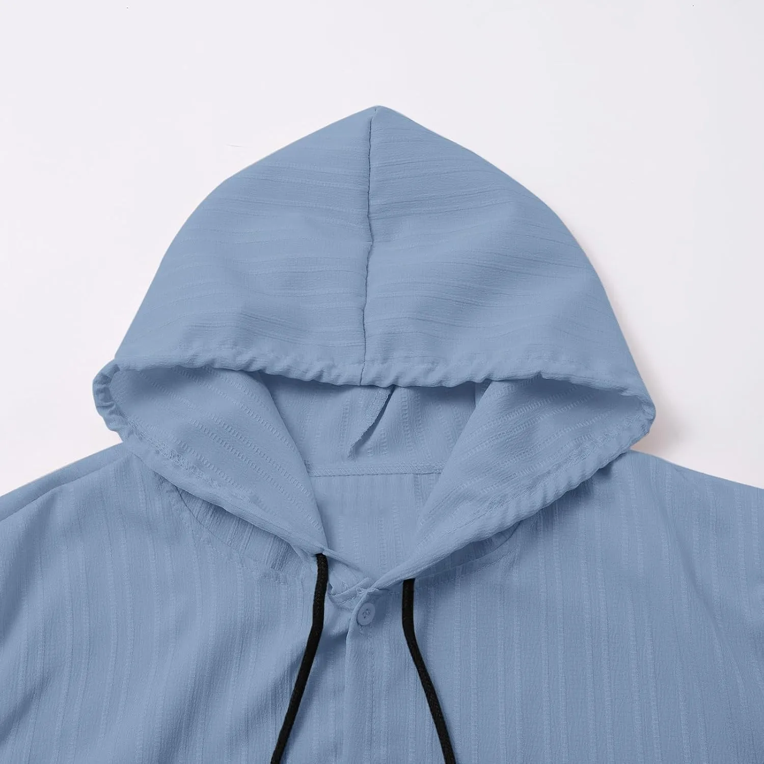 Cotton Linen Hoodies for Men Casual Long Sleeve Lightweight Breathable Button Down Hooded Sweatshirts Beach Yoga Tops