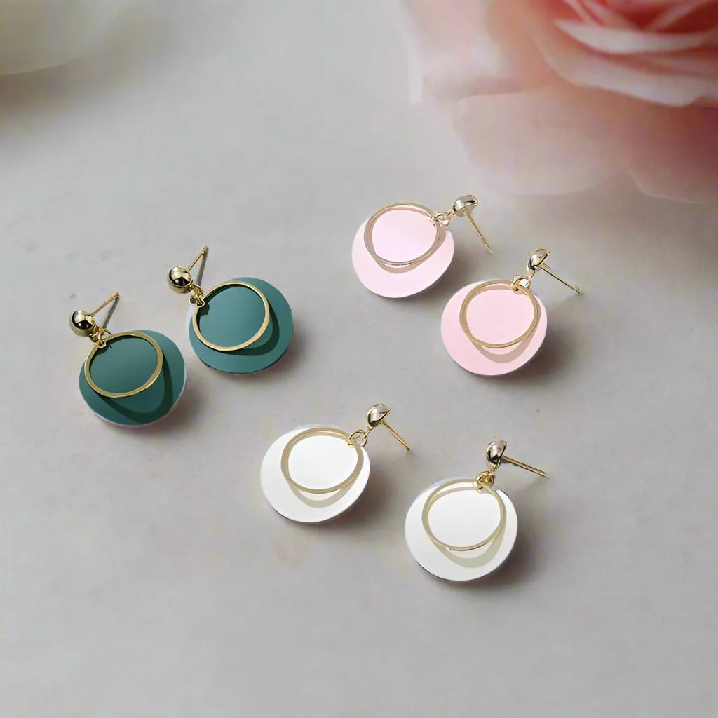 Created Diamond Stylish Round Earrings