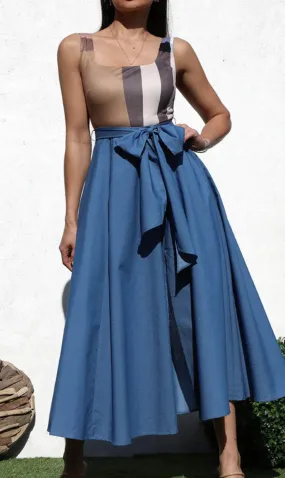 Denim Maxi Wrap Dress