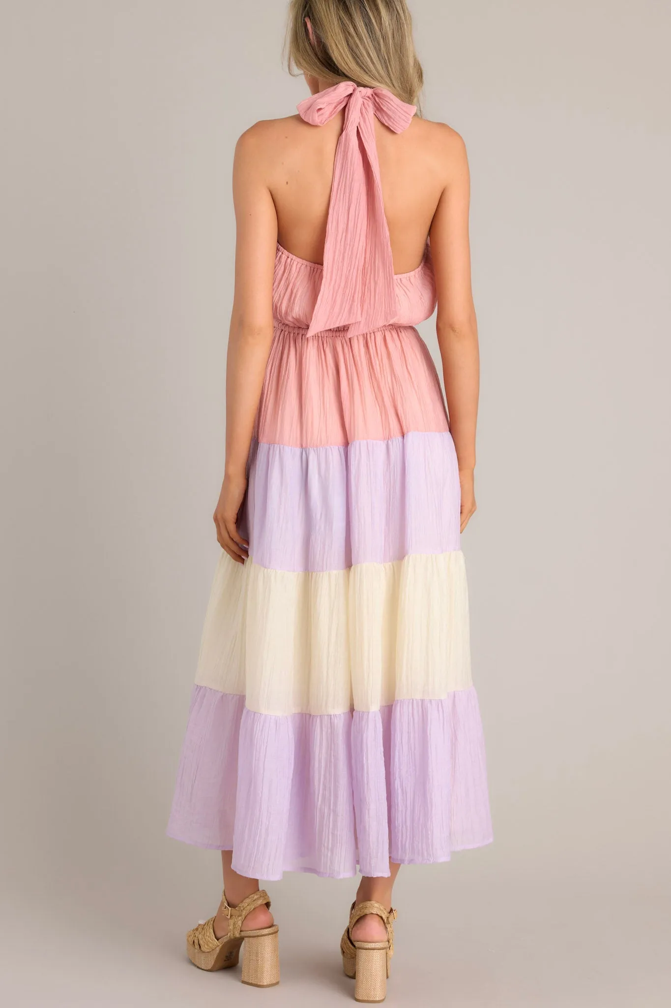 Falling Into Love Pink Multi Maxi Dress