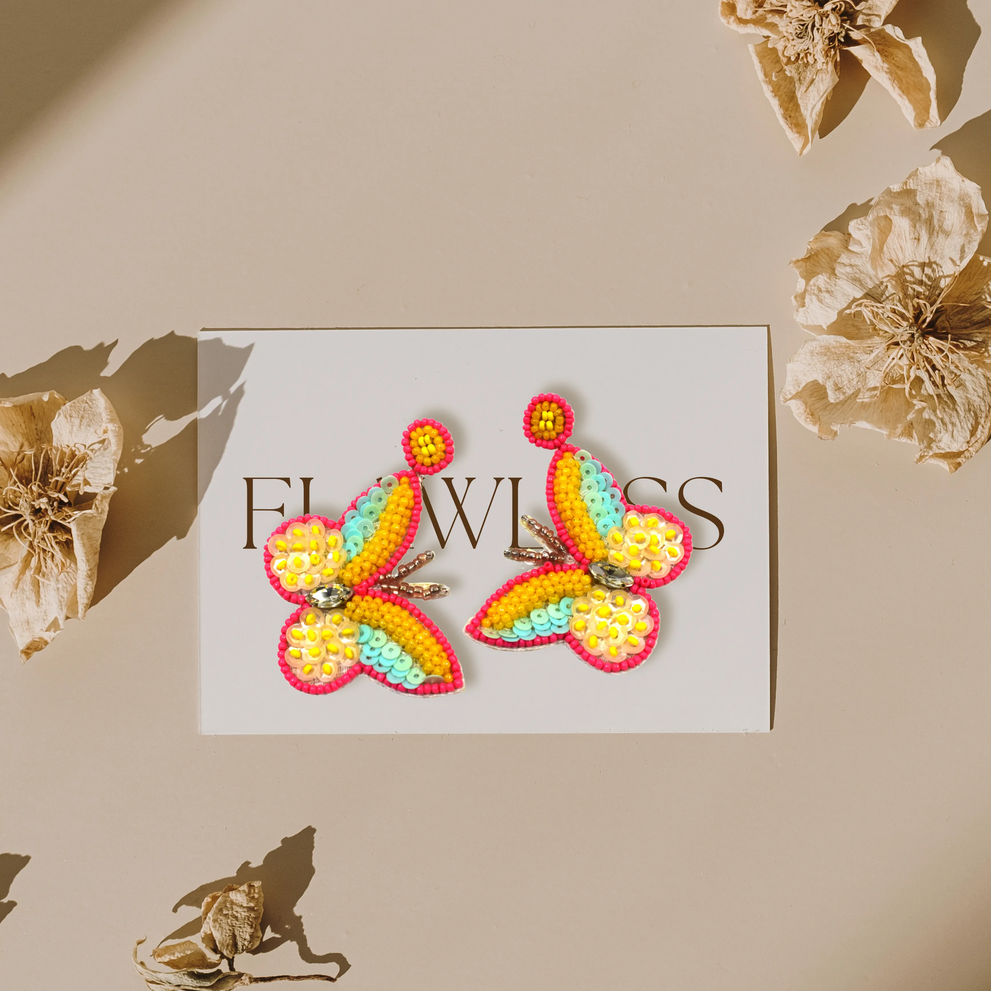 Flawless Handmade Butterfly Beaded Earrings For Women & Girls