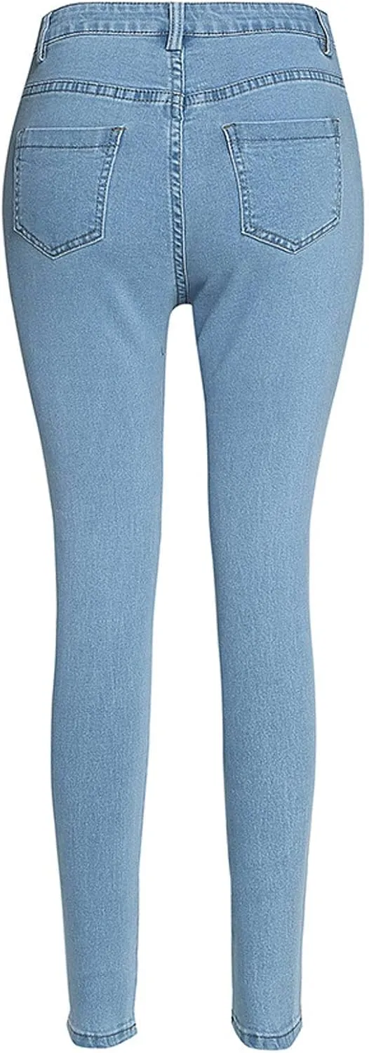 Flygo Women's Basic High Waisted Stretchy Skinny Jeans Leggings