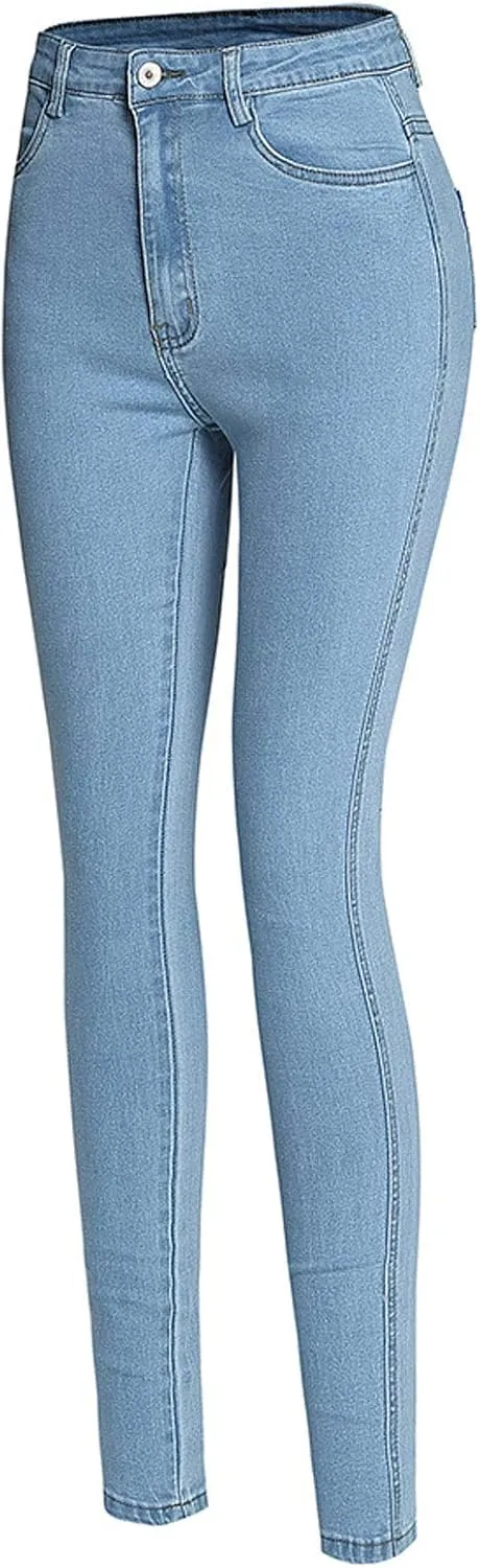 Flygo Women's Basic High Waisted Stretchy Skinny Jeans Leggings