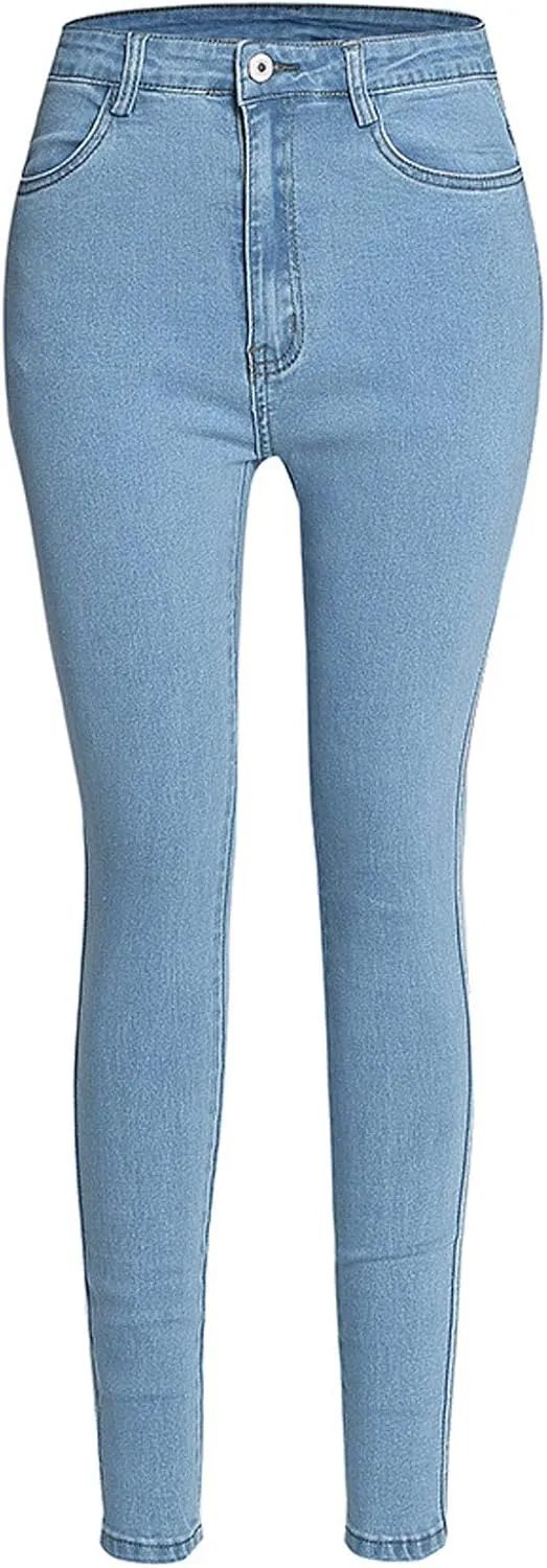Flygo Women's Basic High Waisted Stretchy Skinny Jeans Leggings