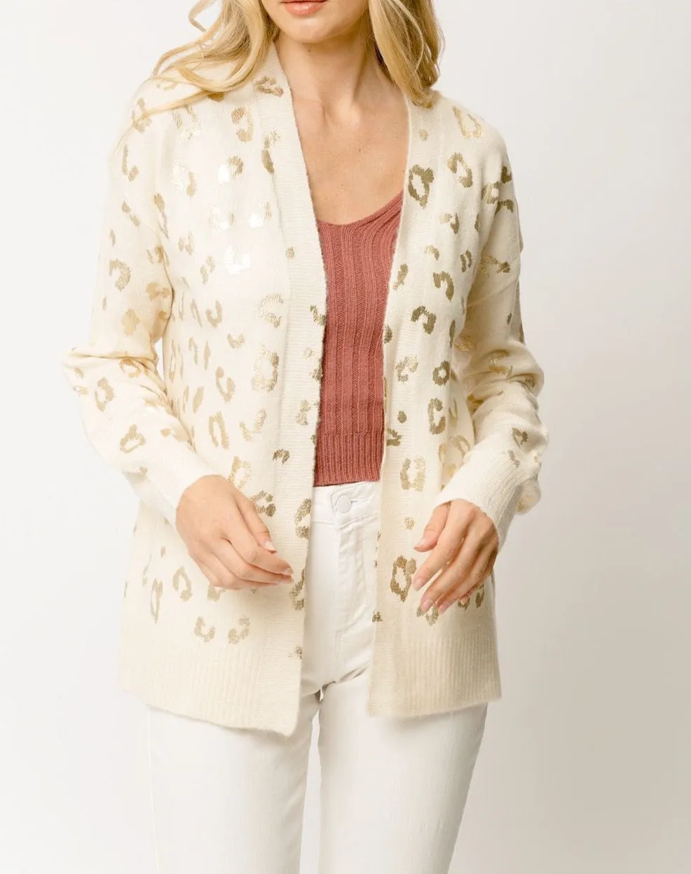 Foil Leopard Print Cardi
