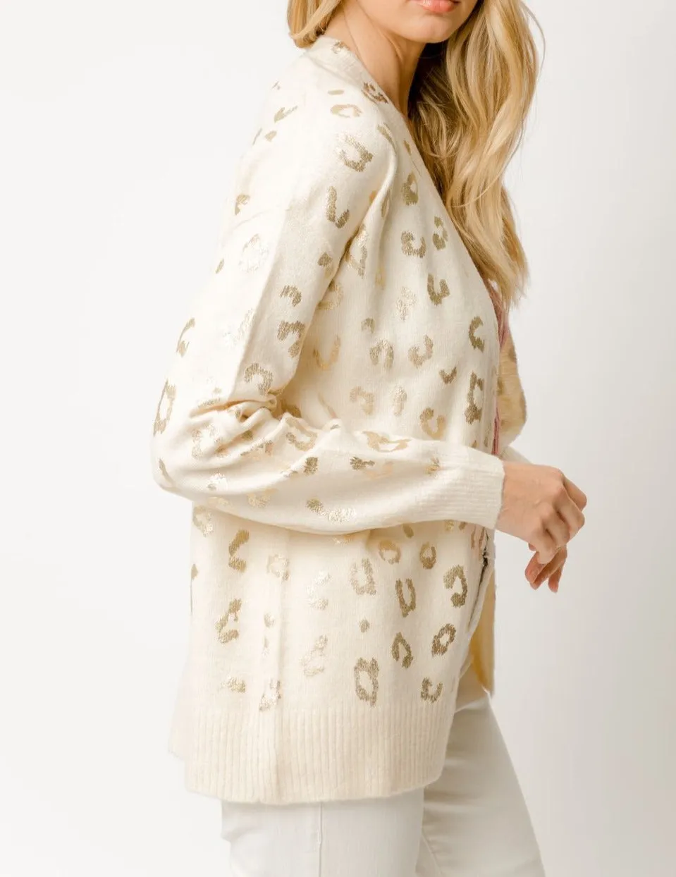 Foil Leopard Print Cardi