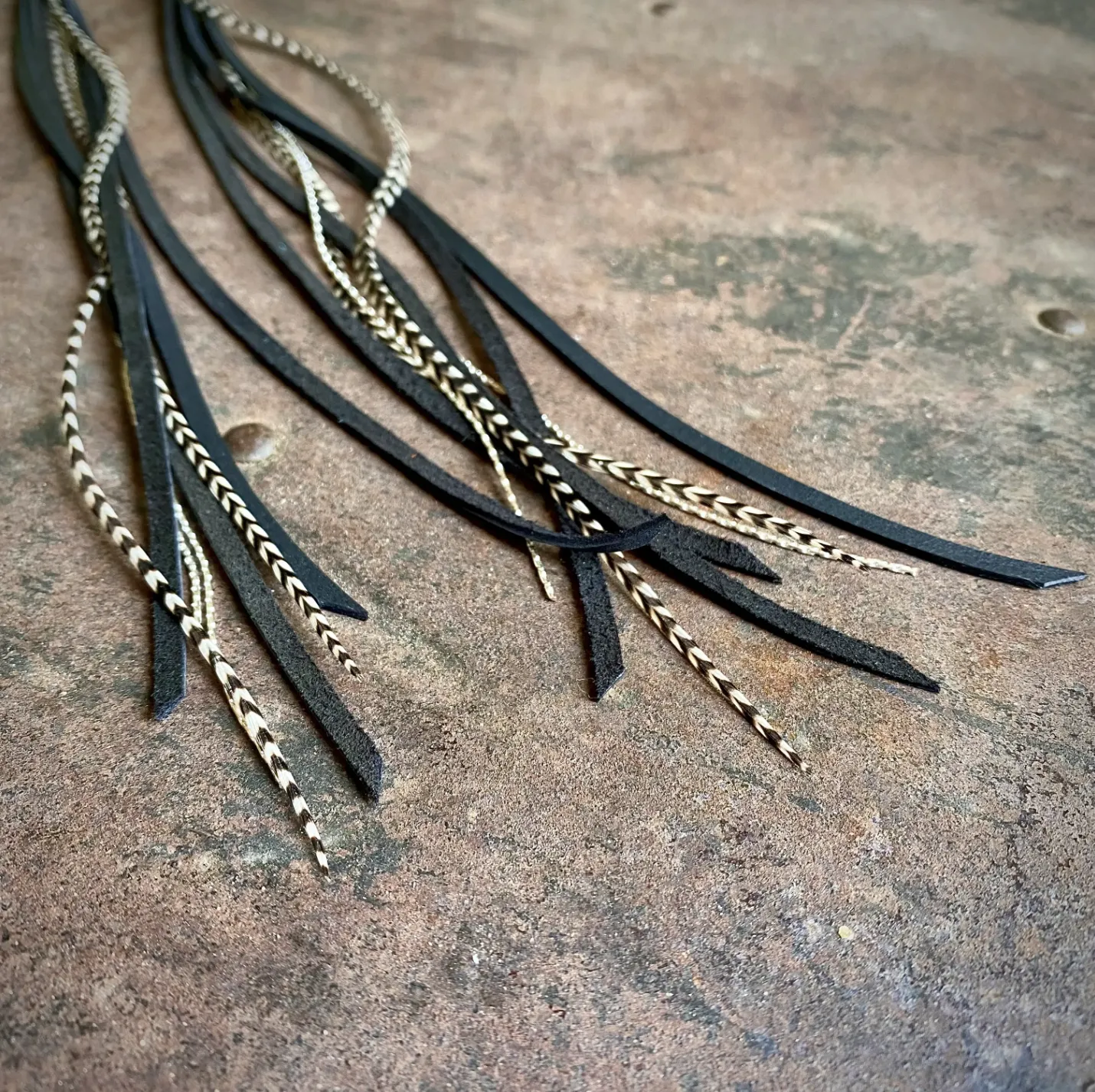 FREEBIRDS COLLECTION: Leather & Feather Long Ear - Grizzly/S