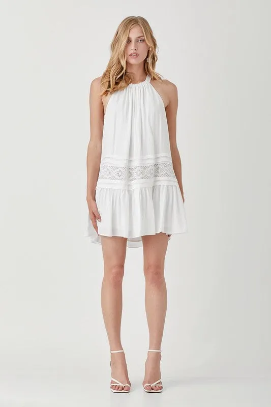 Hannah Halter Neck Lace Dress