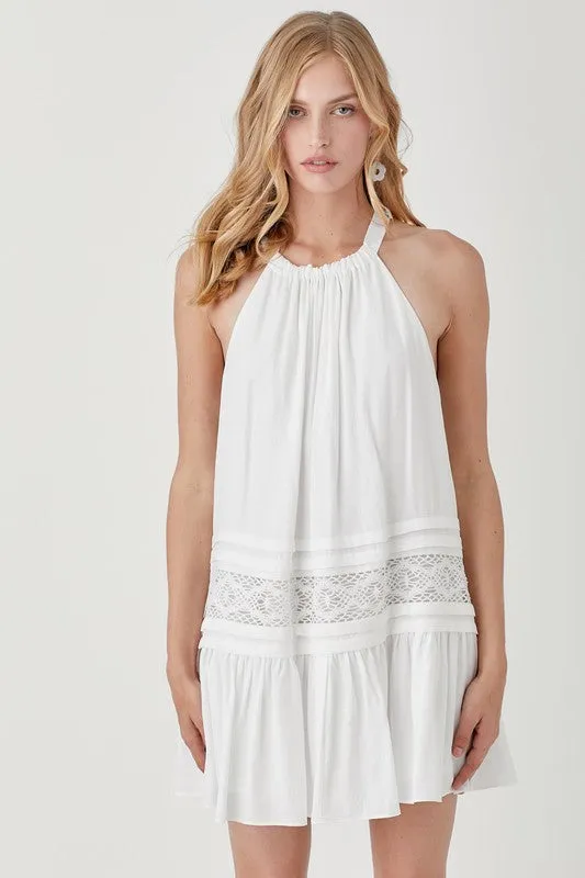 Hannah Halter Neck Lace Dress