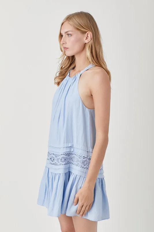 Hannah Halter Neck Lace Dress