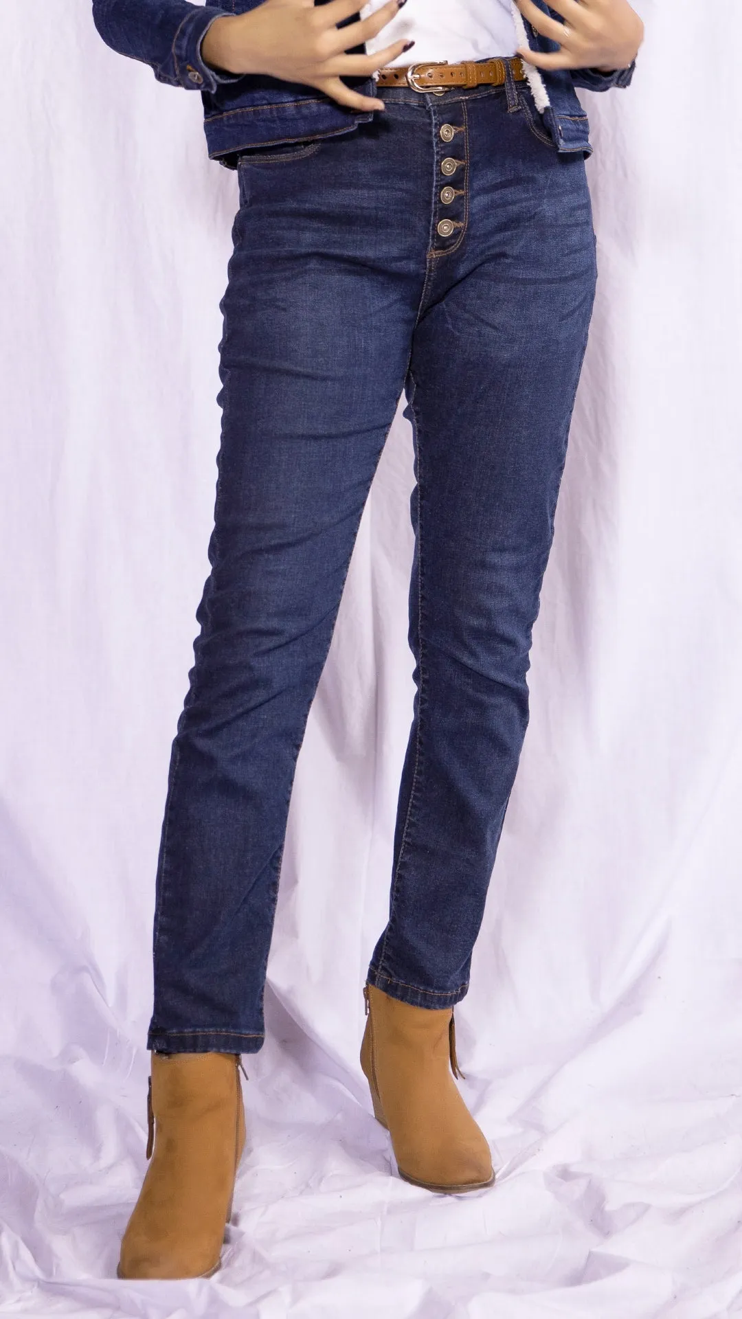 High Rise Dark Wash Jeans - W21 - WDJ0004