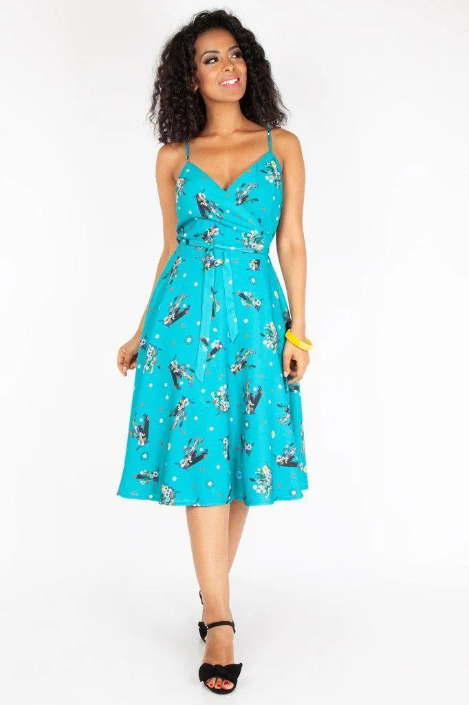 Iris Cactus Print Wrap Dress