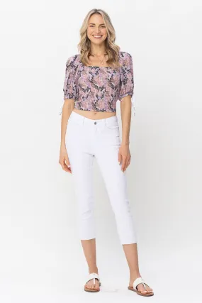 Judy Blue Hi Waist White Capri