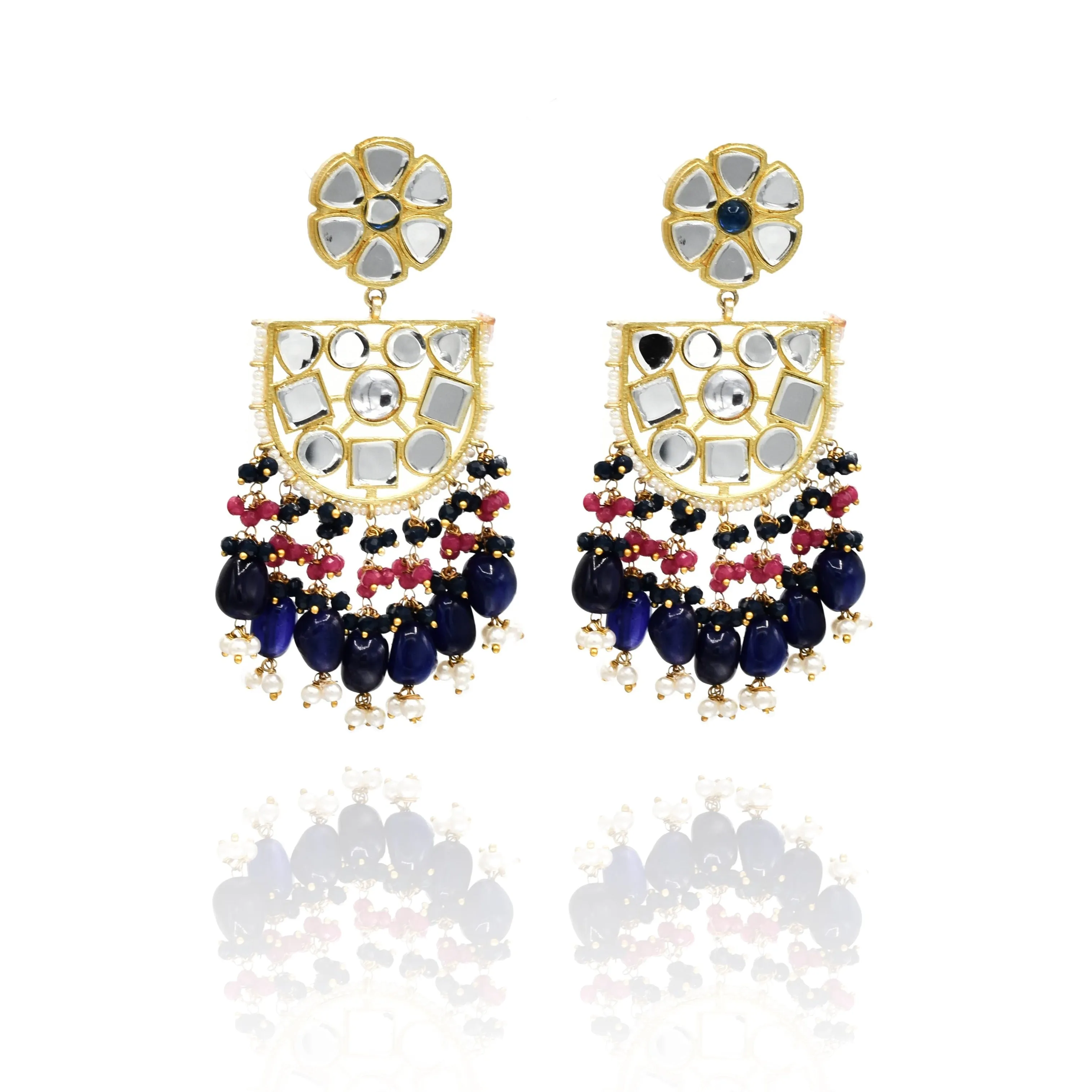 Kiran Mirror Earrings Tikka Set