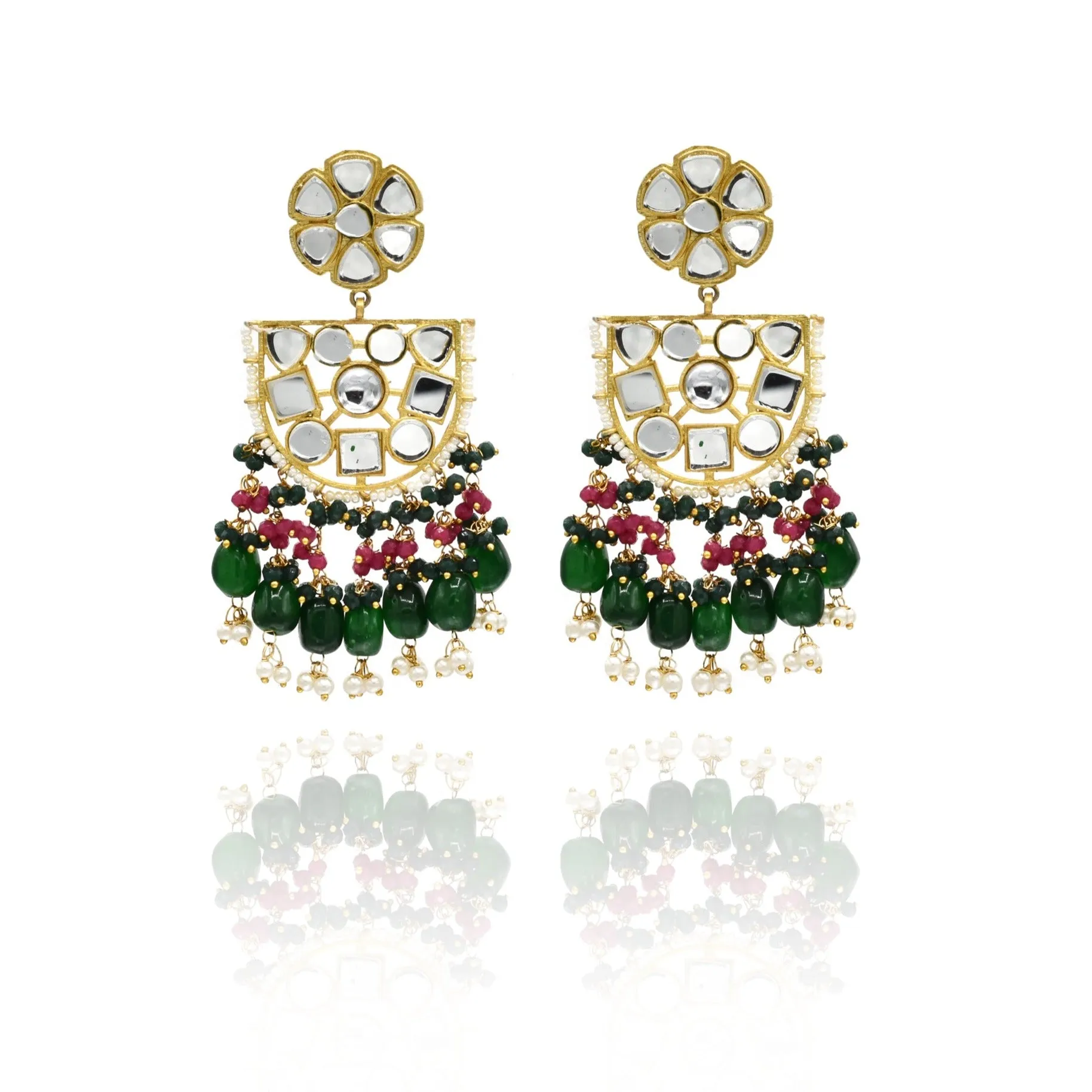 Kiran Mirror Earrings Tikka Set