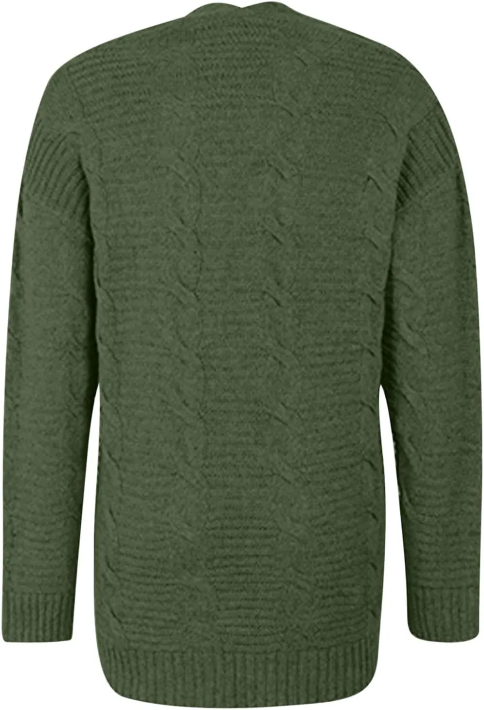 Knit Cardigan for Womens Soft Chunky Cable Knitted Open Front Long Sleeve Sweater Outwear Cover Up with Pockets