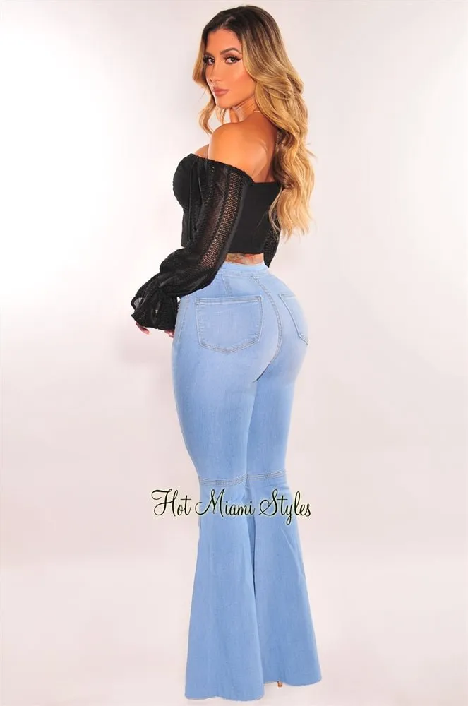Light Denim High Waist Bell Bottoms Flare Jeans