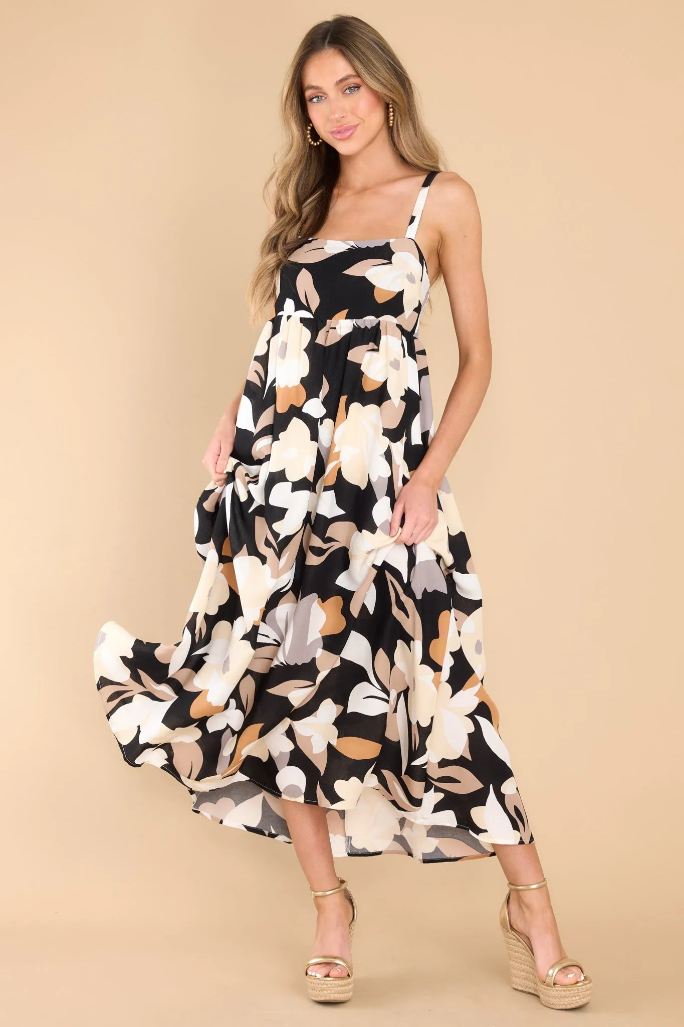 Love You Still Black Multi Print Maxi Dress