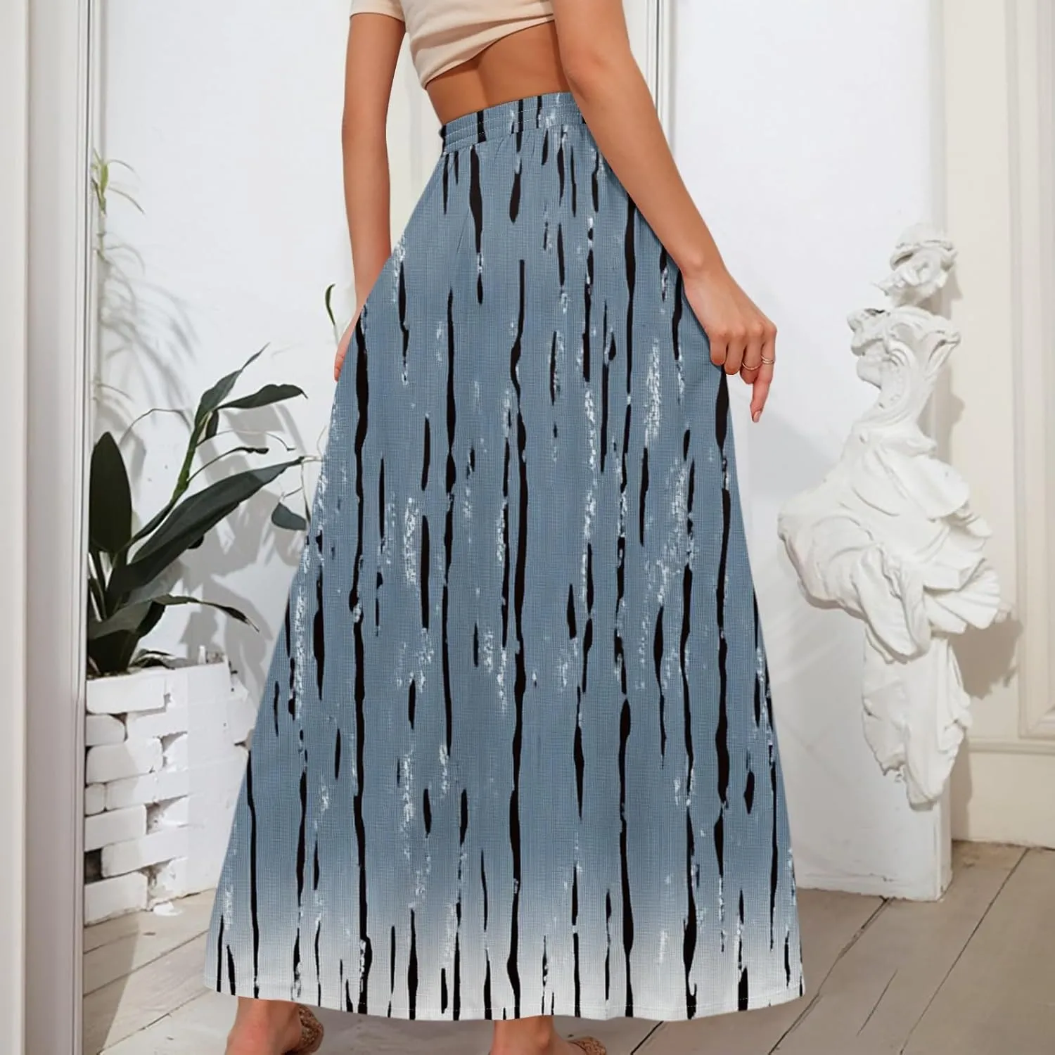 Maxi Women's Skirts, Casual Vacation Boho Trendy Flowy Beach Womens Skirts