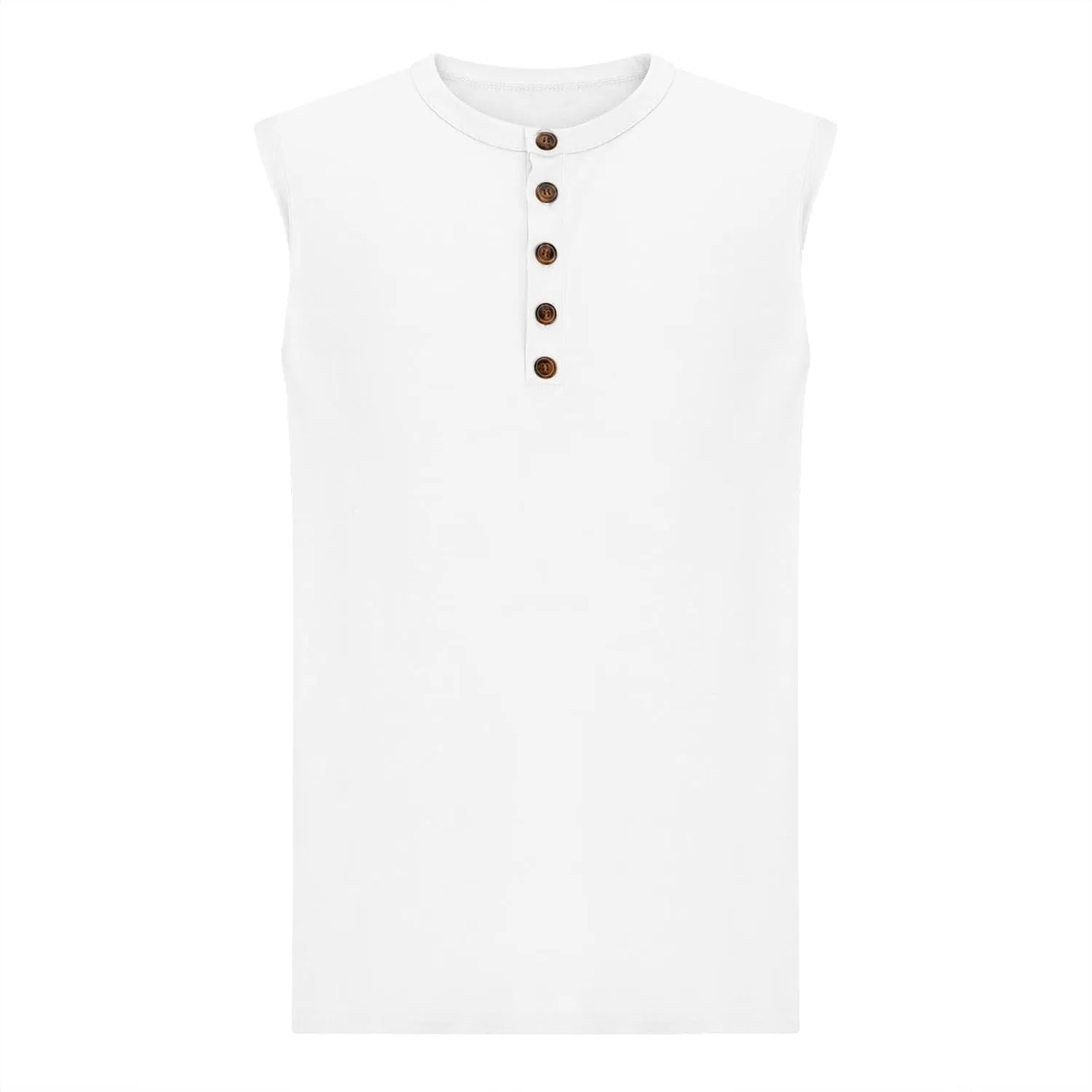Men's 100% Cotton Tank Top Ultra Soft Sleeveless Crewneck Breathable T-Shirts Solid Basic Athletic Undershirts Vest