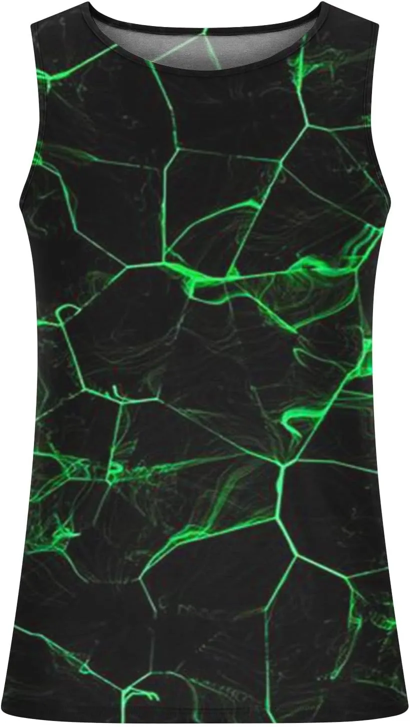 Mens Novelty Tank Top Cool Design 3D Graphic Breathable Quick Dry Workout Undershirts Casual Sleeveless Summer Top