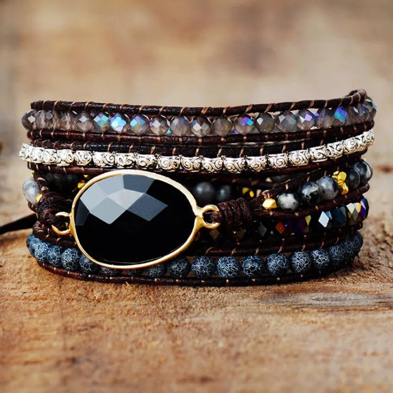 Nature's Harmony: Agate Beaded Bracelet