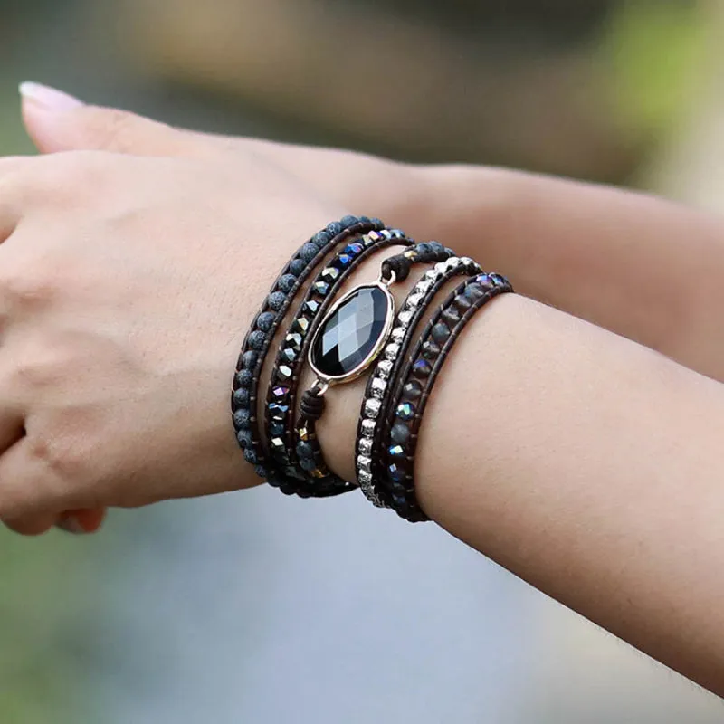 Nature's Harmony: Agate Beaded Bracelet