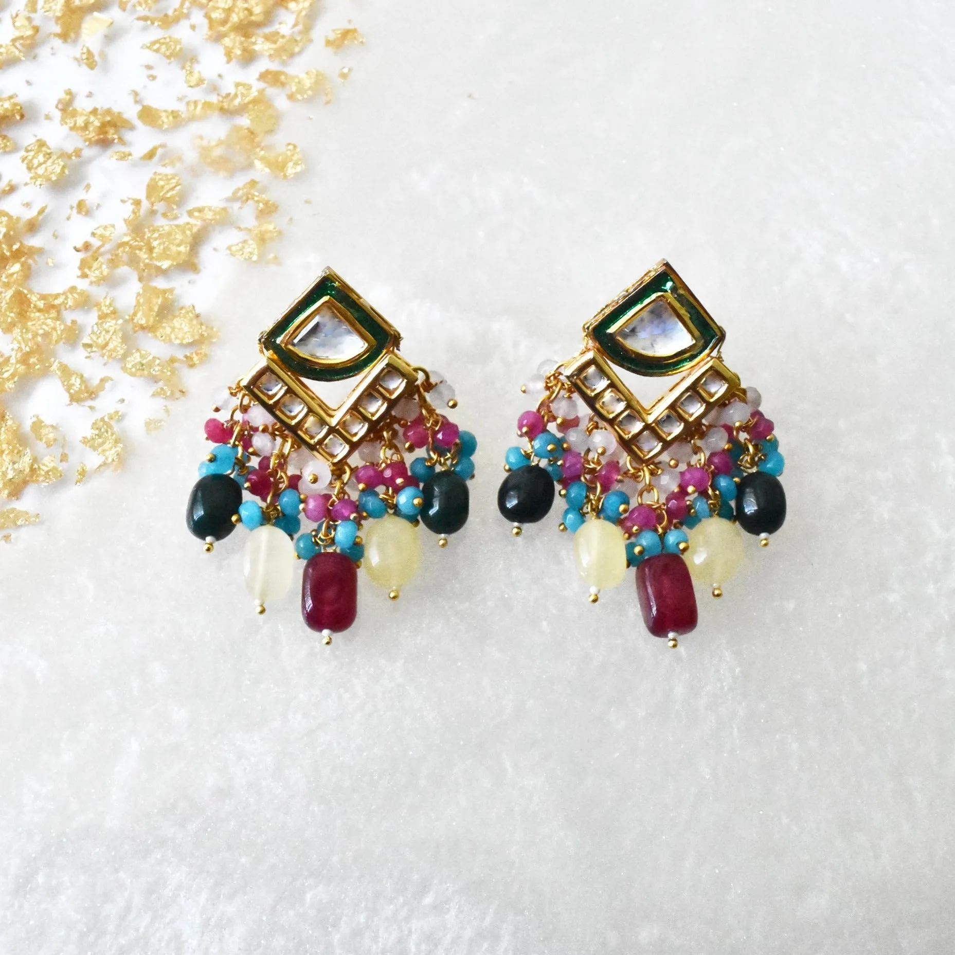 Niyaati Multicolor Kundan Earrings