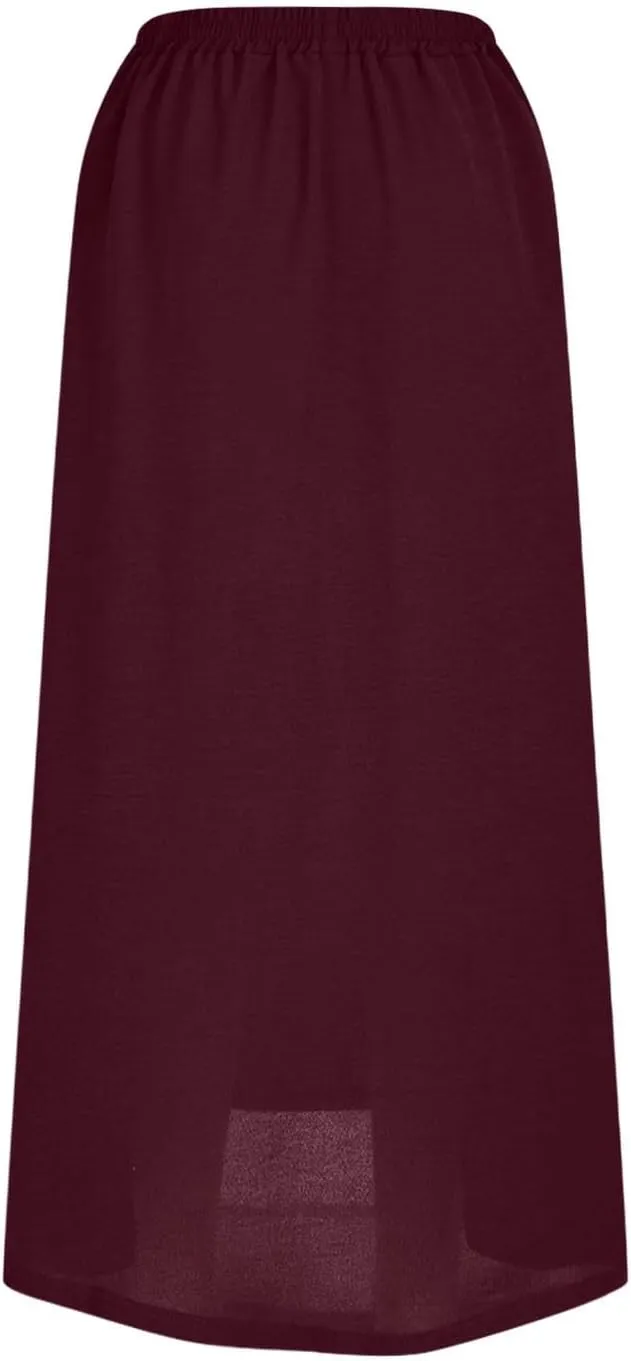 Oplxuo Women's Maxi Skirt with Slit Elastic High Waisted Casual Summer Flowy Long Skirts