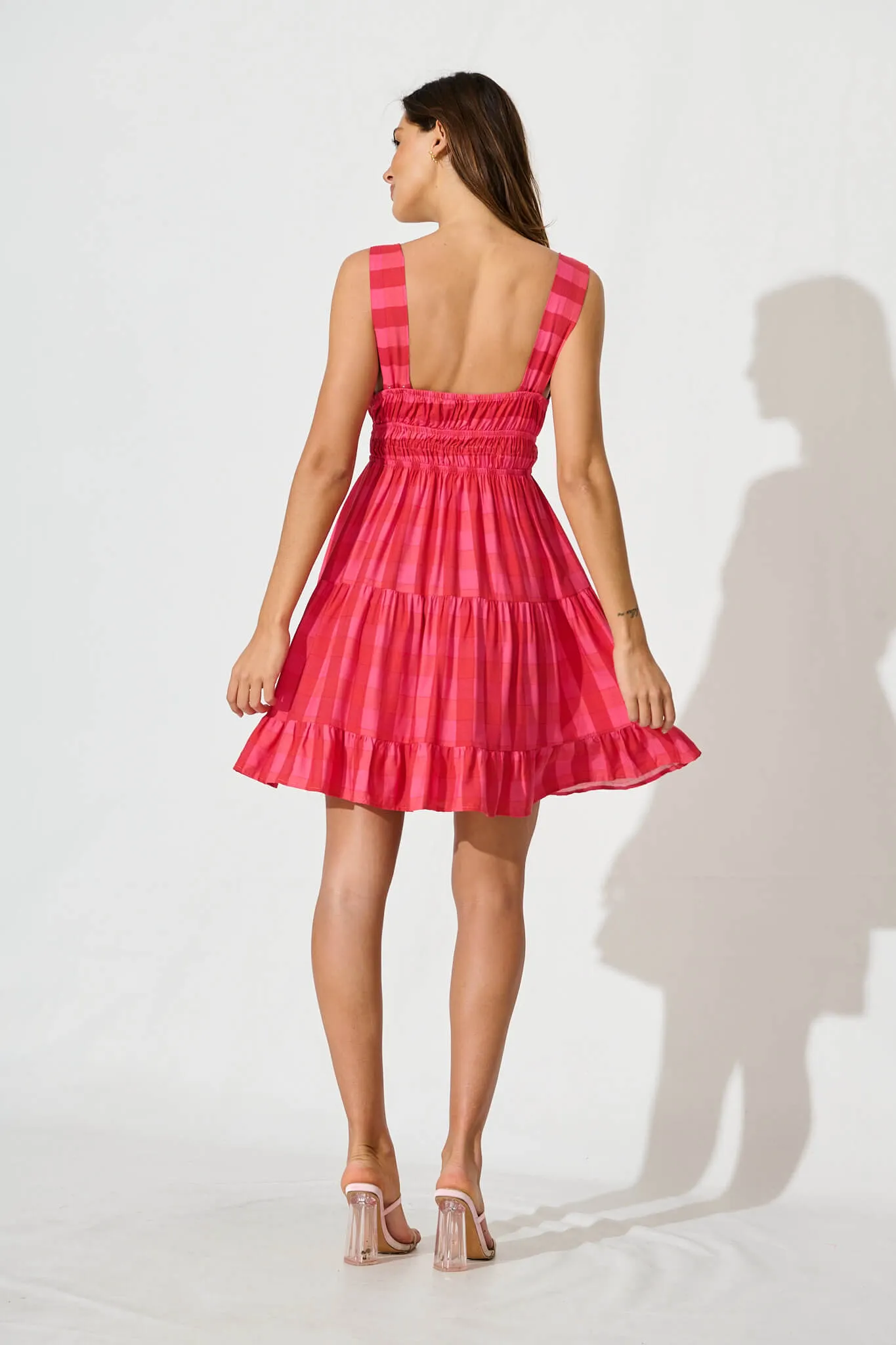 Red Striped Floral Dress