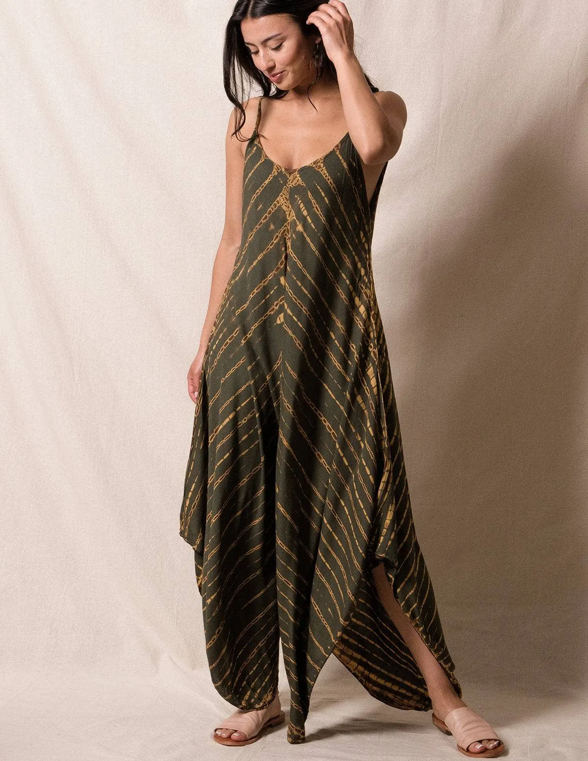 Shibori Tie-Dye Sundress - Army