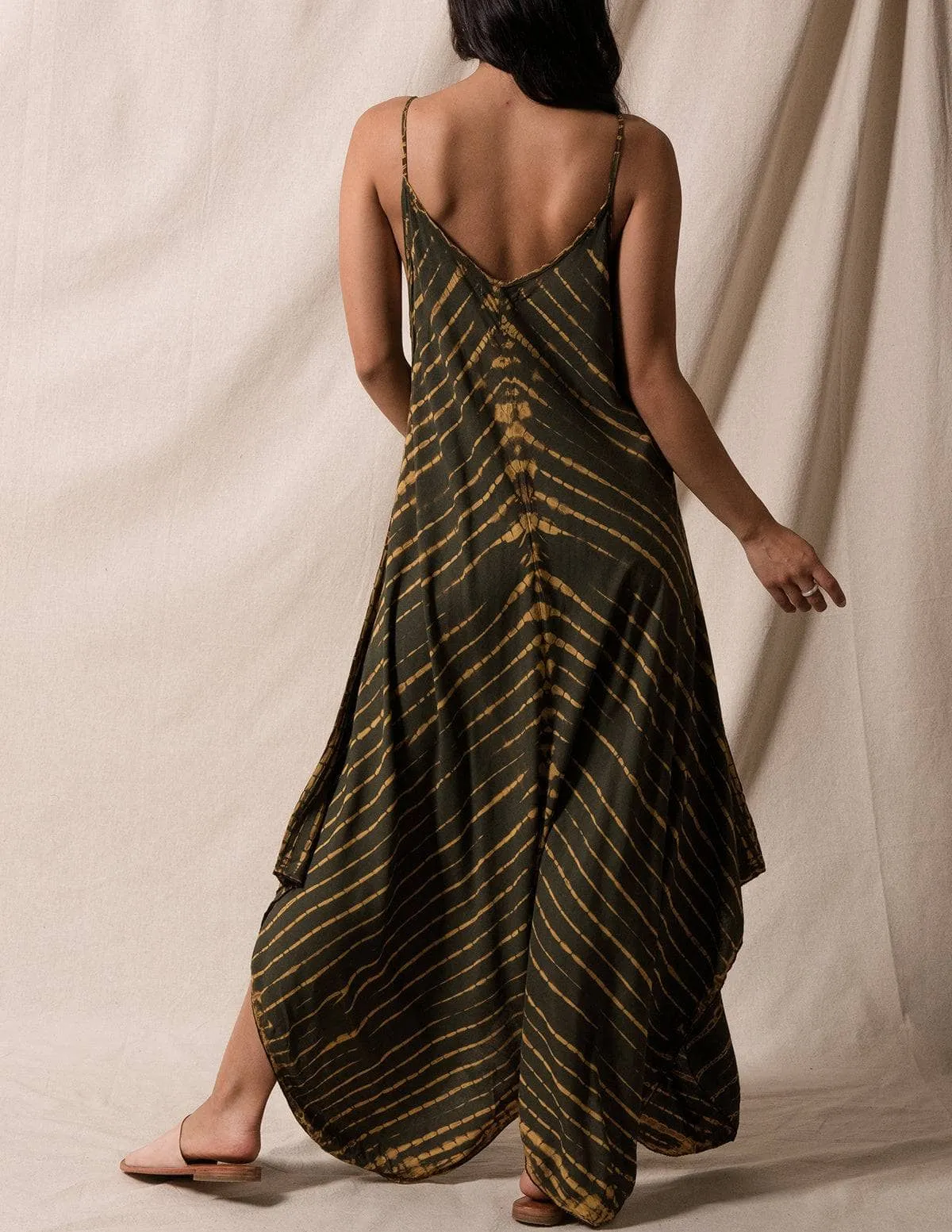 Shibori Tie-Dye Sundress - Army