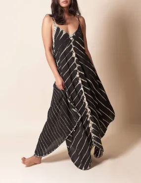 Shibori Tie-Dye Sundress - Black
