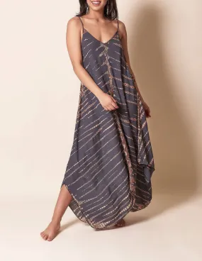 Shibori Tie-Dye Sundress - Grey