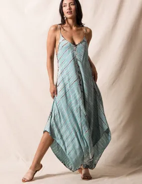 Shibori Tie-Dye Sundress - Pale Aqua