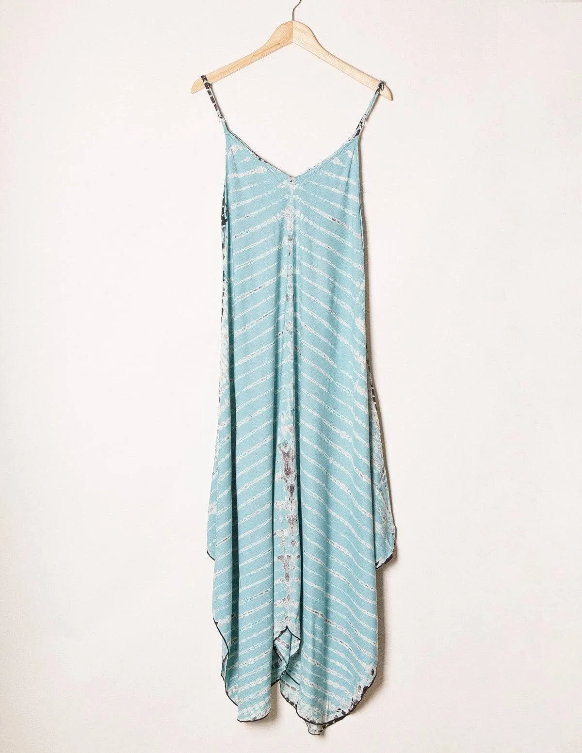Shibori Tie-Dye Sundress - Pale Aqua