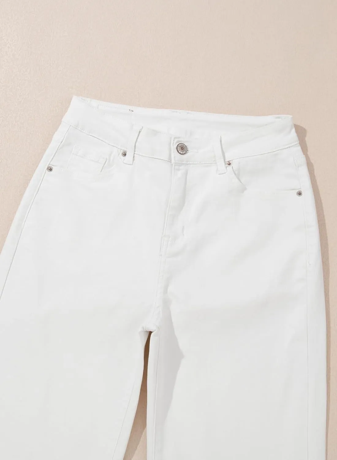 Sidefeel Women's Wide Leg Jeans Casual High Waisted Straight Zimbaplatinum Denim Pants with Pockets